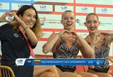 L.Liandzbergaitė ir M.Dambrauskaitė Europos jaunimo dailiojo plaukimo čempionate – 15-os