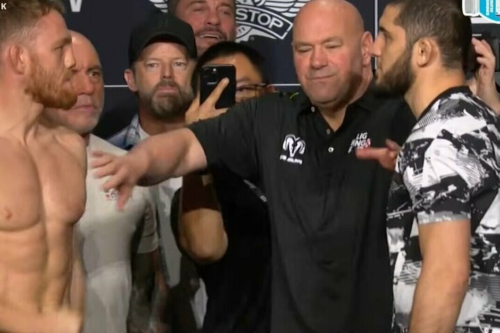 Paskutinėje akistatoje prieš kovą – čempiono žinutė Machačevui ir UFC prezidento įsikišimas