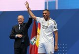 Įspūdingas pristatymas: sausakimšas „Santiago Bernabeu“ stadionas, Z.Zidane‘o apsilankymas, ispaniškai prabilęs savo svajonę išpildęs K.Mbappe 