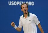 D.Medvedevas „US Open“ ketvirtfinalyje užbaigė sensacingą kvalifikacijos dalyvio žygį