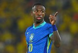 Vinicius po lygiųjų su Ekvadoru gynė prie Brazilijos vairo debiutavusį Ancelotti 