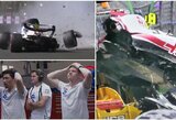 „F-1“ kvalifikacijoje – į ligoninę nuvežtas M.Schumacheris, seniai neregėtas L.Hamiltono fiasko ir pirma S.Perezo „pole“ pozicija karjeroje (papildyta)