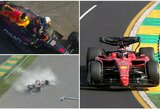 Australijoje – 12 metų neregėtas „Ferrari“ piloto dominavimas ir užsidegęs M.Verstappeno bolidas