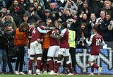 Įspūdingas Londono derbis: 2 kartus atsilikęs „West Ham“ 87-ąją minutę nuostabiu smūgiu išplėšė pergalę prieš „Chelsea“