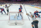 NHL atkrintamosiose Las Vegaso komanda pergalę šventė įvartį pelnius liekant vos 0.4 sek. iki rungtynių pabaigos