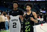 „Spurs“ naujokas įmetė pergalingą metimą, o „Pelicans“ naujokas atliko įspūdingą trigubą dublį