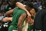 Baudų metimų rekordinėse rungtynėse: „Bucks“ pergalė prieš „Celtics“ ir G.Antetokounmpo trauma