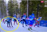 Kilnus poelgis biatlono trasoje: V.Strolia ištiesė slidę vienam pagrindinių varžovų