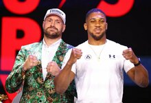 Tysono Fury ir Anthony Joshua spaudos konferencija |  EPA / TOLGA AKMEN