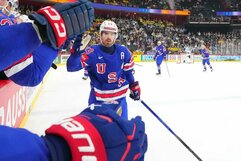 JAV – Suomija rungtynių akimirka | IIHF nuotr.