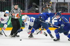 Suomija – Prancūzija rungtynių akimirka | IIHF nuotr.