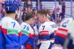 JAV – Slovakijos rungtynių akimirka | IIHF nuotr.