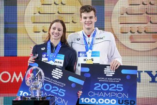 Kate Douglass ir Hubertas Kosas | Scanpix nuotr.