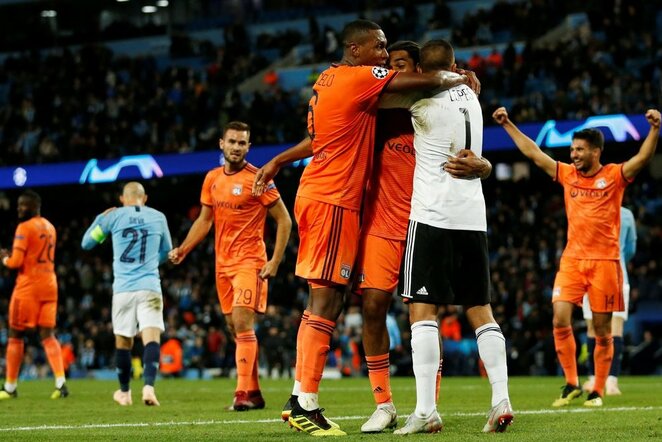 „Manchester City“ – „Lyon“ rungtynių akimirka  | Scanpix nuotr.