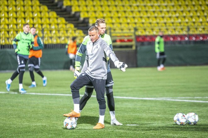Lietuvos futbolo rinktinės treniruotė | BNS/Arno Strumilos nuotr.