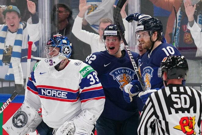 Suomija – Norvegija rungtynių akimirka | IIHF nuotr.