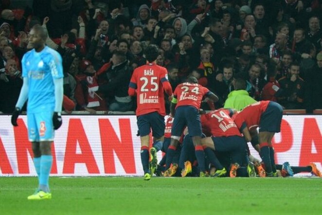 „Lille“ džiaugiasi įvarčiu per pridėtą mačo laiką | AFP/Scanpix nuotr.