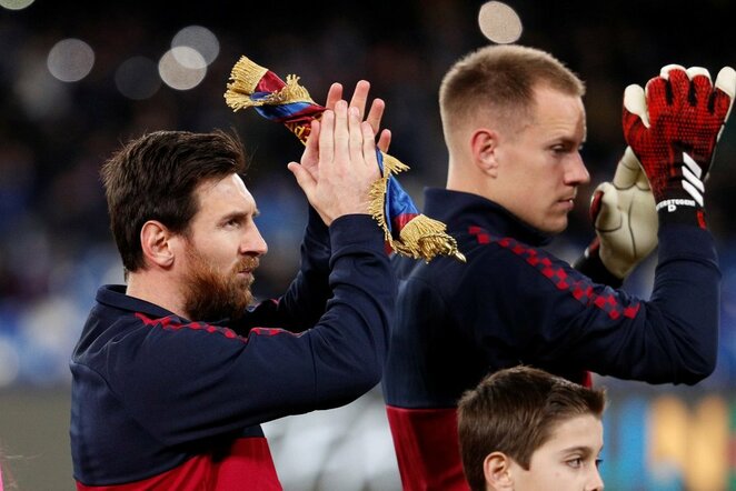 Lionelis Messi ir Marcas-Andre ter Stegen | Scanpix nuotr.