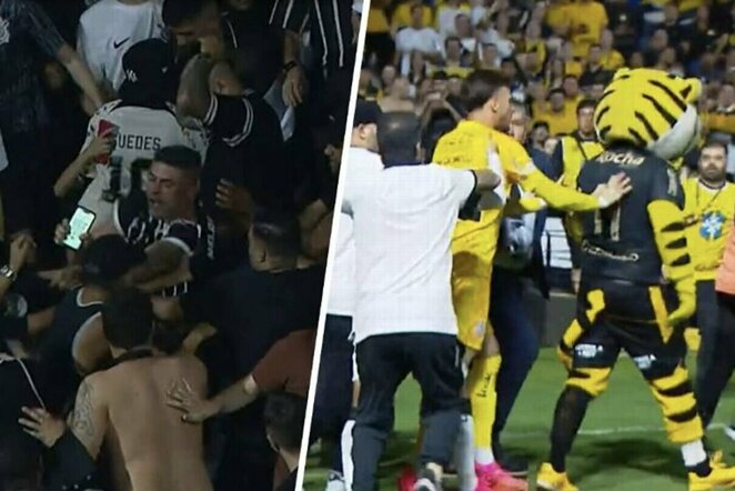 Muštynės Brazilijos aukščiausioje futbolo lygoje | „Stop“ kadras