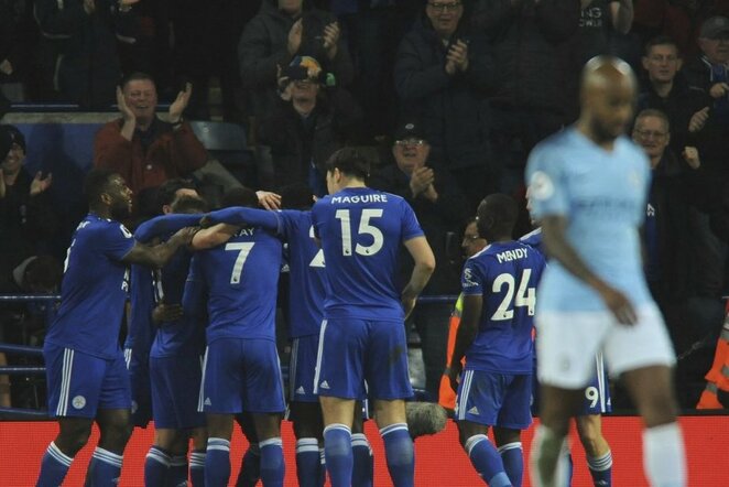 „Leicester City“ – „Manchester City“ rungtynių akimirka  | Scanpix nuotr.