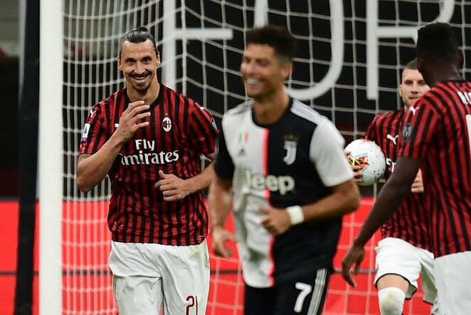 Zlatanas Ibrahimovičius ir Cristiano Ronaldo | Scanpix nuotr.