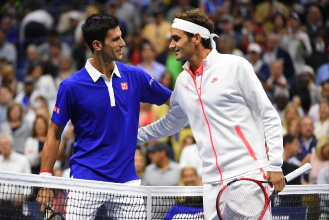 Novakas Djokovičius ir Rogeris Federeris | Reuters/Scanpix nuotr.