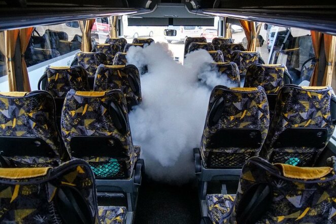 Krepšininkus vežantiems autobusams – aukščiausi higienos standartai | Tomo Kuktos nuotr.