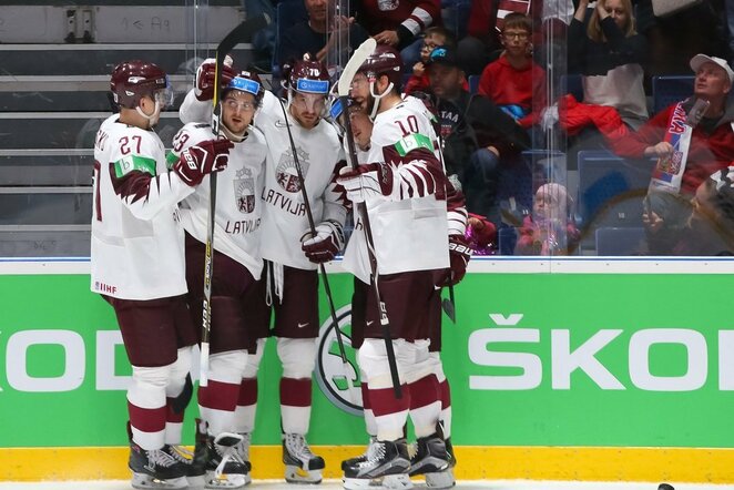 Latvių ir norvegų rungtynės | IIHF nuotr.