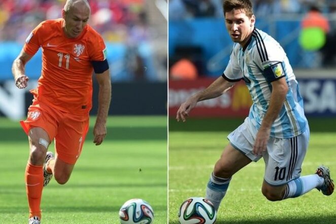 Arjenas Robbenas ir Lionelis Messi | AFP/Scanpix nuotr.