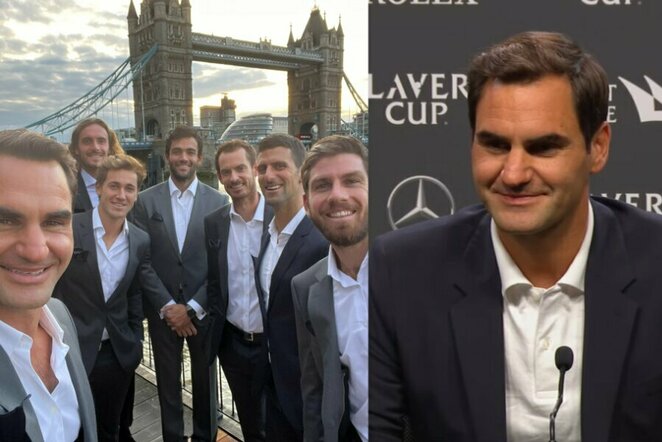 Rogeris Federeris ir Laverio taurės dalyviai | „Stop“ kadras