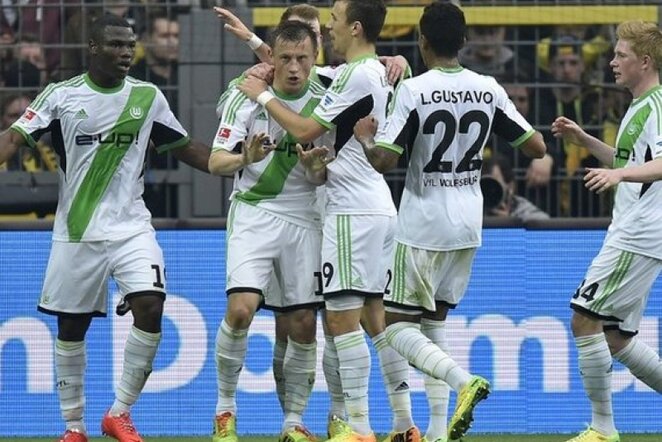 „Wolfsburg“ futbolininkai džiaugiasi | AP/Scanpix nuotr.