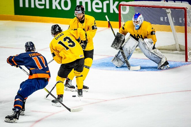 Lietuva – Nyderlandai rungtynių akimirka | hockey.lt nuotr.
