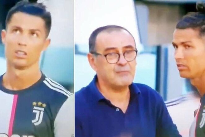 Cristiano Ronaldo ir Maurizio Sarri | „Twitter“ nuotr.