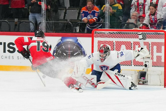 Austrija – Prancūzija rungtynių akimirka | IIHF nuotr.