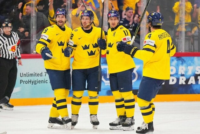 Švedija – Slovėnija rungtynių akimirka | IIHF nuotr.