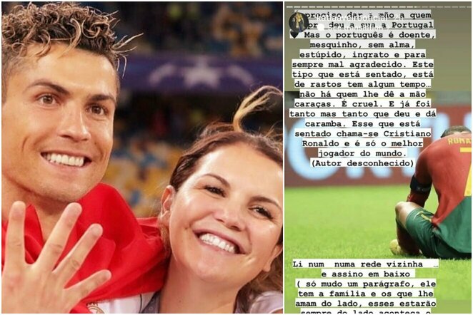 C.Ronaldo su sese Catia ir jos įrašas | „Twitter“ nuotr.