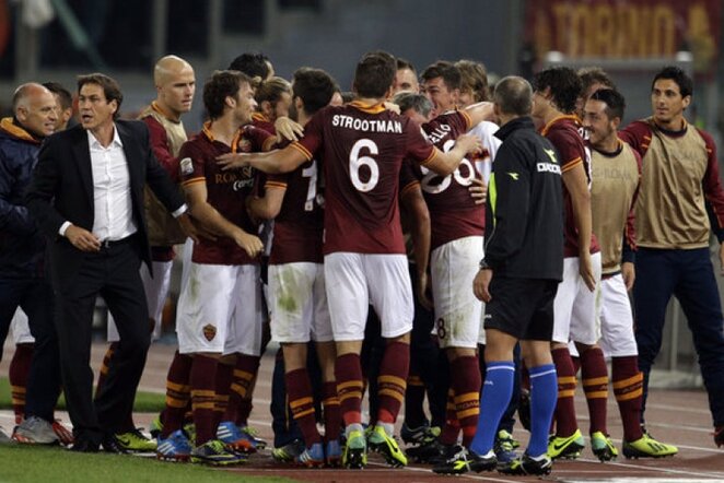 „Roma“ džiaugiasi mačo įvarčiu | AP/Scanpix nuotr.