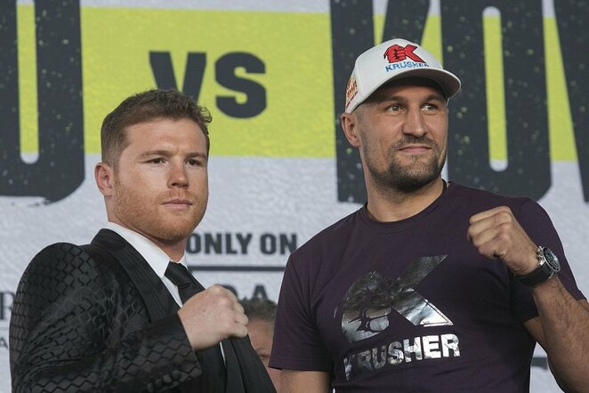 Canelo Alvarezas ir Sergejus Kovaliovas | Scanpix nuotr.