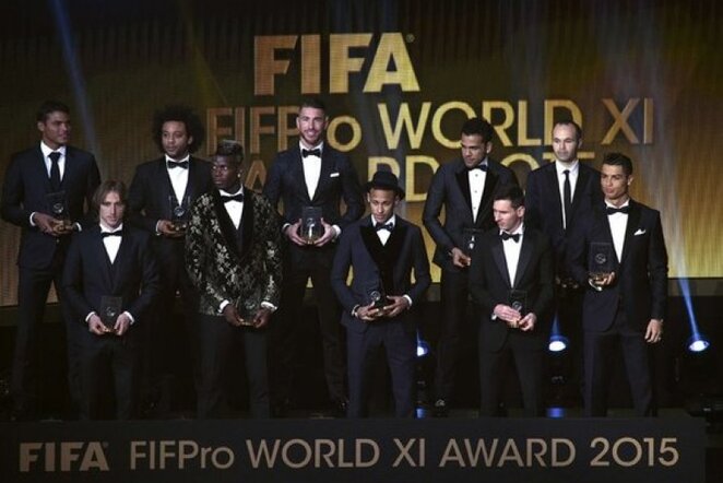 Geriausių 2015 metų futbolininkų vienuoliktukas | AFP/Scanpix nuotr.