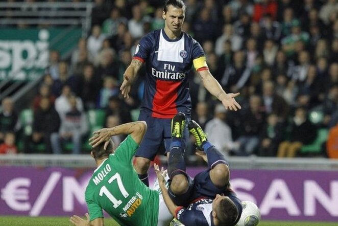 „Saint-Etienne“ – PSG rungtynių akimirka | AP/Scanpix nuotr.