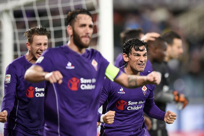 „Fiorentina“ komandos futbolininkai šventė pergalę | Scanpix nuotr.