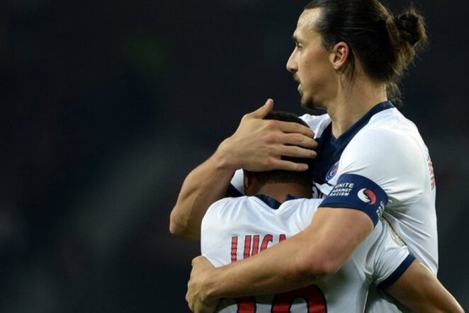 Lucasas Moura ir Zlatanas Ibrahimovičius | AFP/Scanpix nuotr.