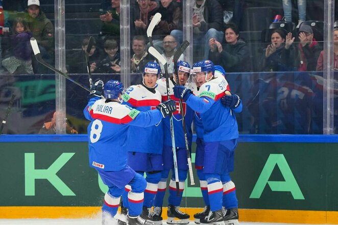 Slovakija – Norvegija rungtynių akimirka | IIHF nuotr.