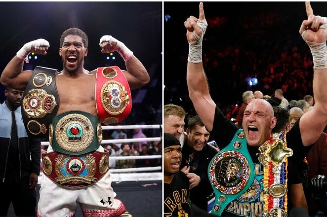Anthony Joshua ir Tysonas Fury | Scanpix nuotr.
