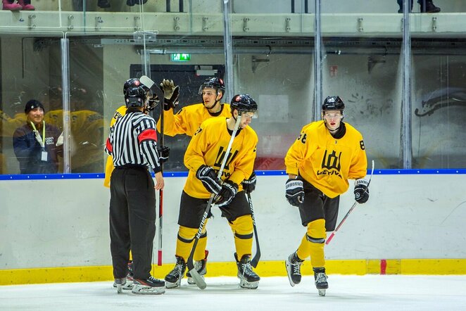 Eimantas Noreika, Markas Kaleinikovas ir Martynas Grinius | hockey.lt nuotr.