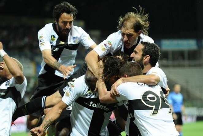 „Parma“ futbolininkų džiaugsmas | LaPresse/Scanpix nuotr.