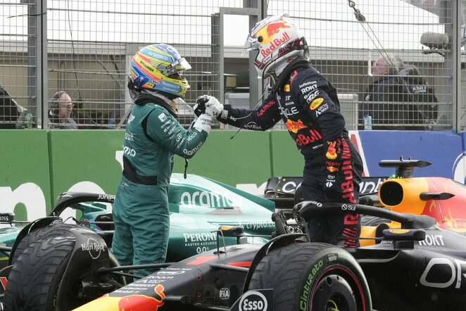 Fernando Alonso ir Maxas Verstappenas | Scanpix nuotr.