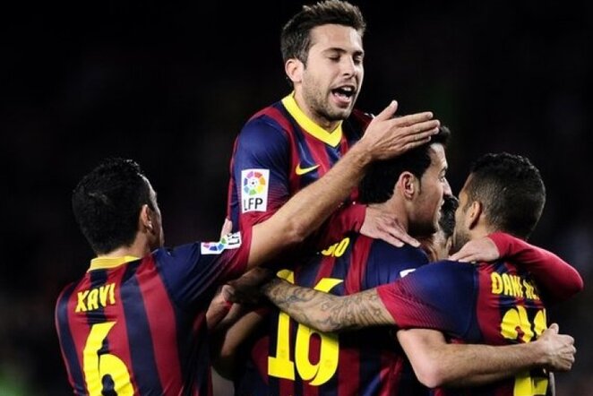 „Barcelona“ futbolininkų džiaugsmas | AP/Scanpix nuotr.
