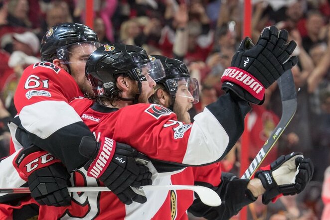 „Senators“ - „Penguins“ rungtynių akimirka | Scanpix nuotr.