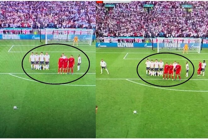 Akimirkos prieš pirmąjį danų įvartį | „Twitter“ nuotr.